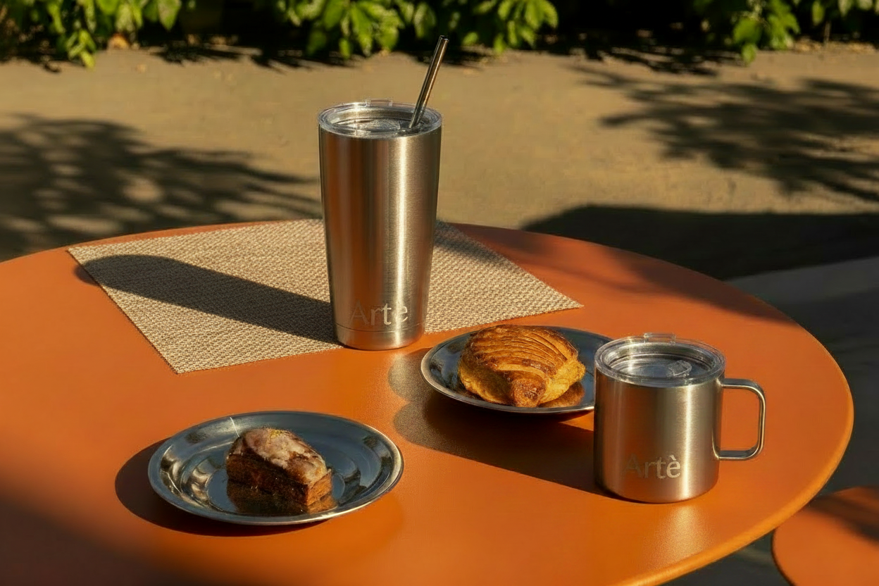 Artè Tumbler and Mug with Straw