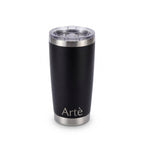 ArtèCup 20oz matte black stainless steel vacuum insulated tumbler with a clear leak-resistant lid