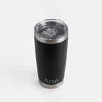 ArtèCup 20oz matte black stainless steel vacuum insulated tumbler with a clear leak-resistant lid
