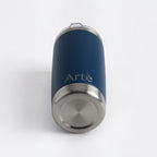 ArtèCup 20oz navy blue stainless steel vacuum insulated tumbler with a leak-resistant lid on a white background.