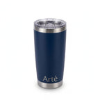 ArtèCup 20oz navy blue stainless steel vacuum insulated tumbler with a clear leak-resistant lid
