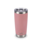 ArtèCup 20oz pink stainless steel vacuum insulated tumbler with a clear leak-resistant lid