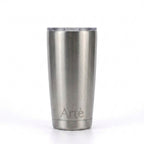 ArtèCup 20oz stainless steel tumbler with a brushed metal finish and a clear leak-resistant lid.